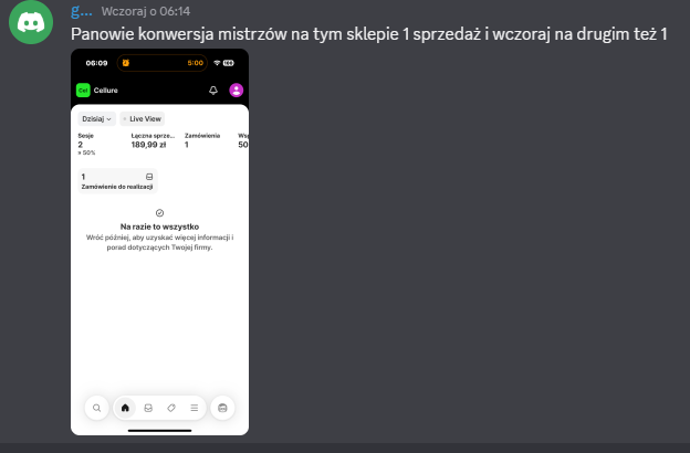 Wynik sklepu na szablonie