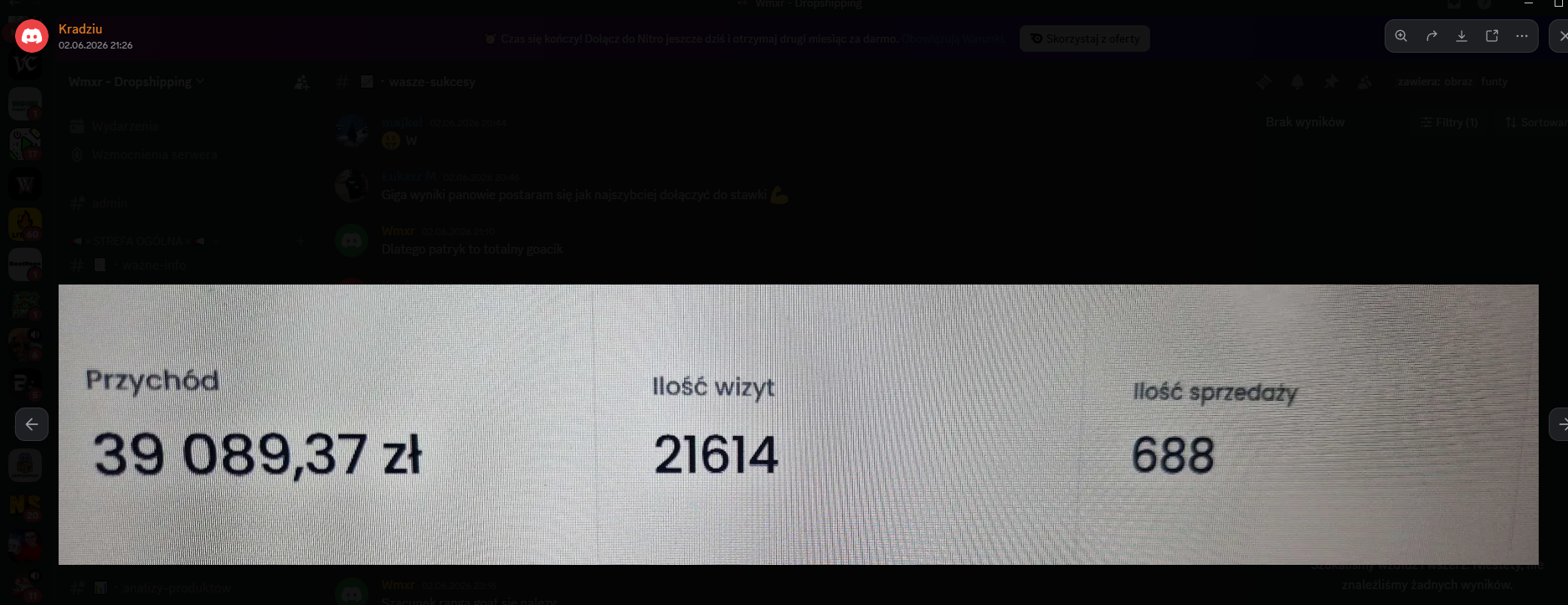 Wynik sklepu na szablonie